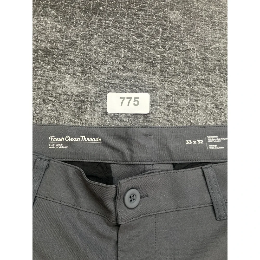 Fresh Clean Threads Chino Pants Men 32x32 Gray High Rise Flat Front Straight Leg